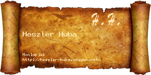 Heszler Huba névjegykártya